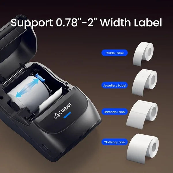 FCJ 2 Inch Mini Portable for Bluetooth Handheld Thermal Inkless Label Printer Label Maker Machine with Sticker & Barcode Feature