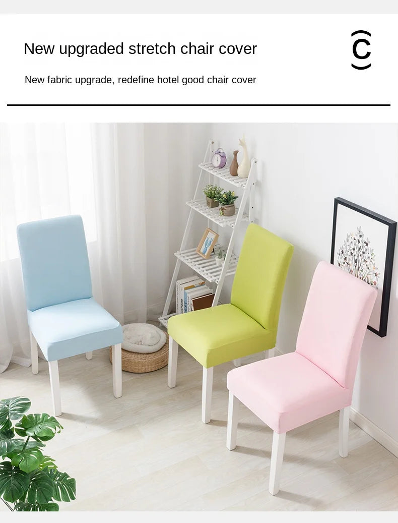 Simple Modern Household Dining Chair Slipcover Half-Pack Stretch Polyester Cover Wear-Resistant and Dustproof