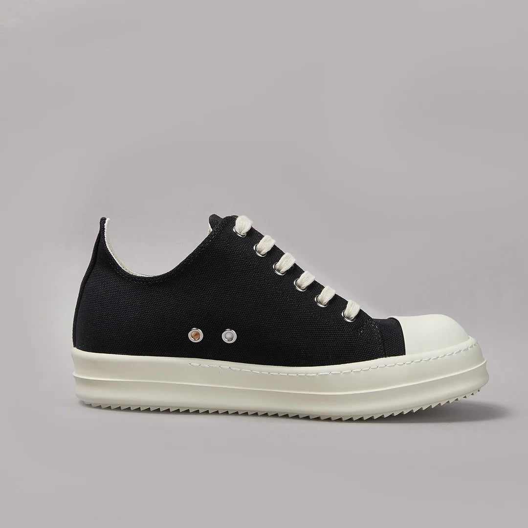 Designer Style Men's Canvas Shoes Couples Retro Low-top Board Shoes Hip Hop Sneakers Black
