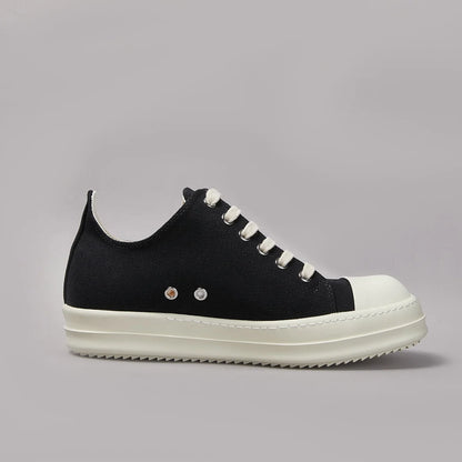 Designer Style Men's Canvas Shoes Couples Retro Low-top Board Shoes Hip Hop Sneakers Black