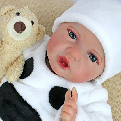 55cm Reborn Baby Doll Pure Hand-Painted Visible Veins Vinyl Soft Toy Gift DIY Toy Unisex