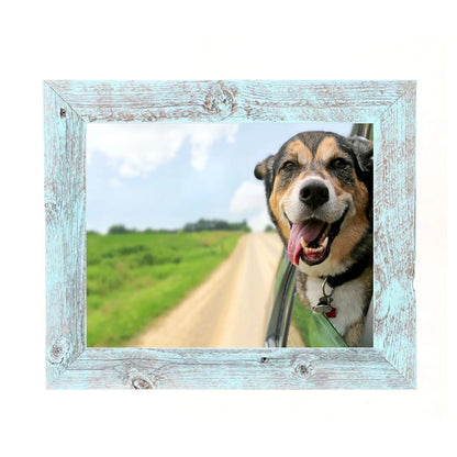 HMS 22\" X 28\" Rustic Farmhouse Light Aqua Blue Wood Frame Stylish Decorative Item