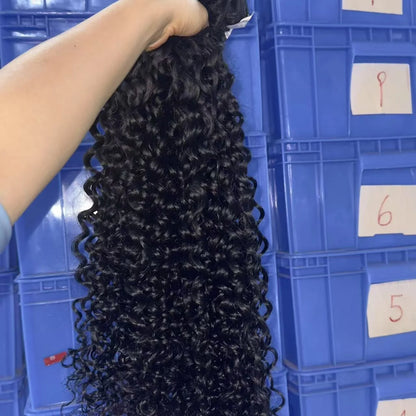 Wholesale Unprocessed Burmese Curly Hair Bundles Popular Kinky Curly  Natural Human Hair Extensions 10"-30" Natural Color
