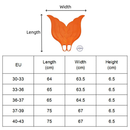 37-39 Mermaid Tail Swimming Monofin Diving Fins Professional Monofin Mahina Mermaid Fins for Adults Kids Snorkeling Training