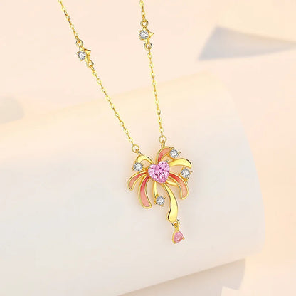 Brilliant Fireworks Necklace for Women, S925 Sterling Silver, Exudes a Niche Charm and a Sense of High-end Enamel Luminescent