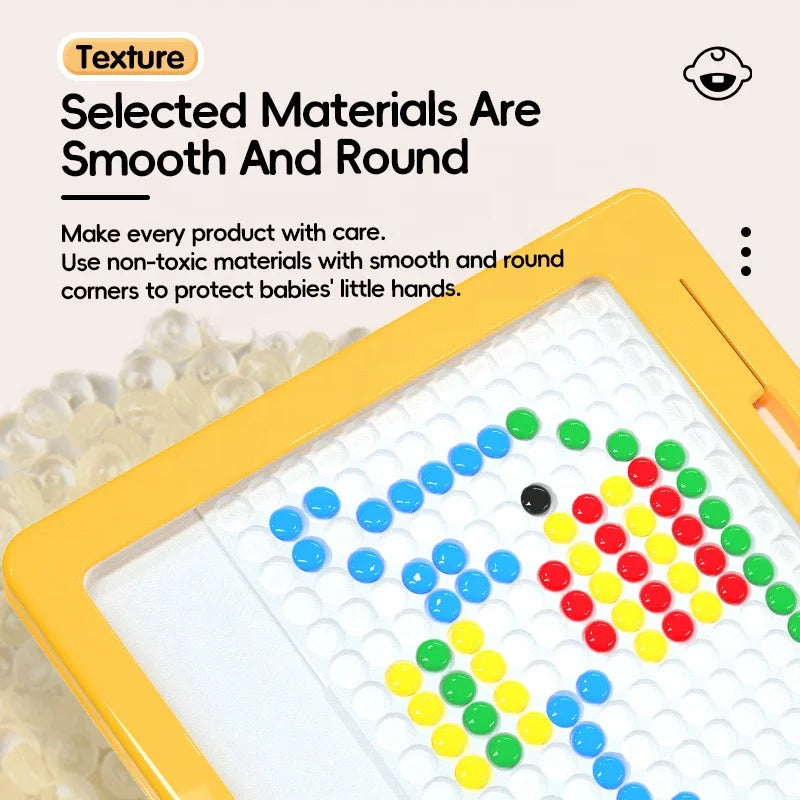 Intellectual Early Education Toys Baby Plastic Magnetism Pen Drawing Board Colored Magnetism Beads Learning Drawing Board
