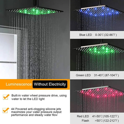 Shower Fixtures Ceiling Mounted Rainfall  Shower System With Jets