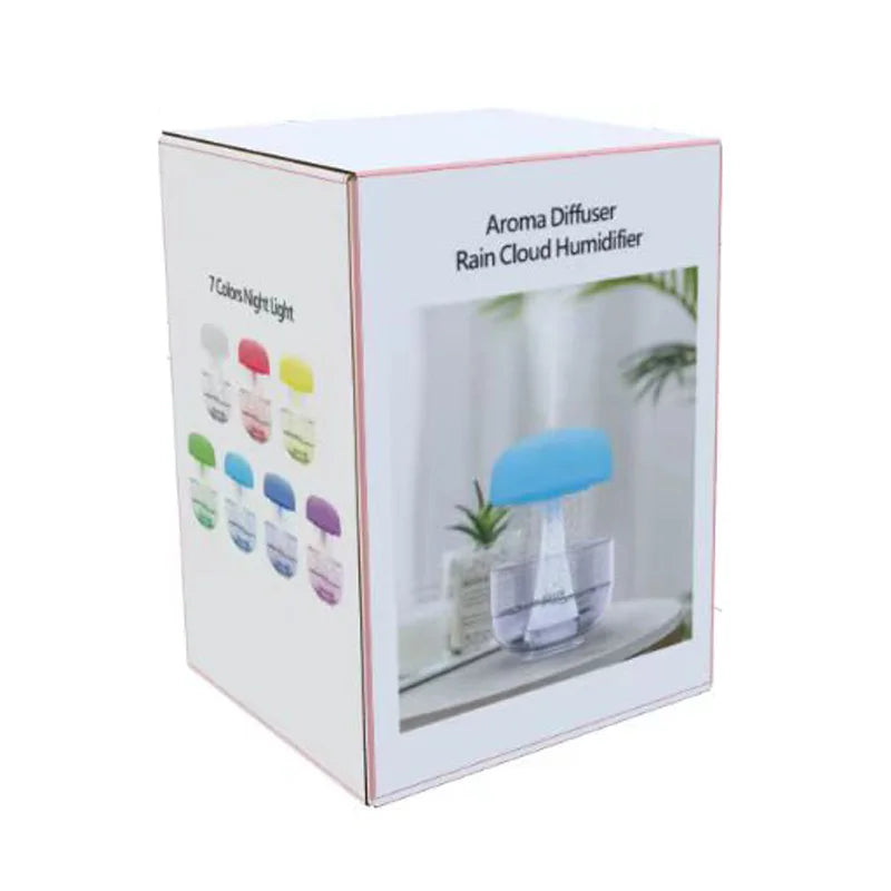 Christmas Gift White Noise Machine Rain Drop Humidifier Mushroom Rain Cloud Humidifier Raindrop Lamp Table Rain Water Diffuser