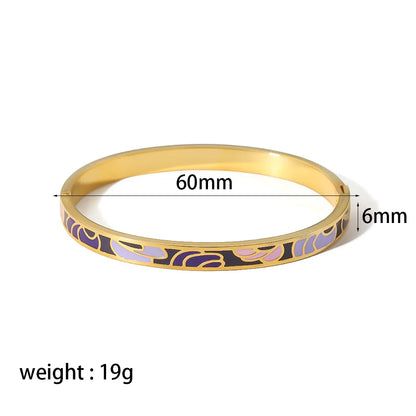 Women's 18K Gold Fashion Bracelet Personalized Dropshipping Gift Painted Enamel on Stainless Steel Bracelets for Women Wholesale