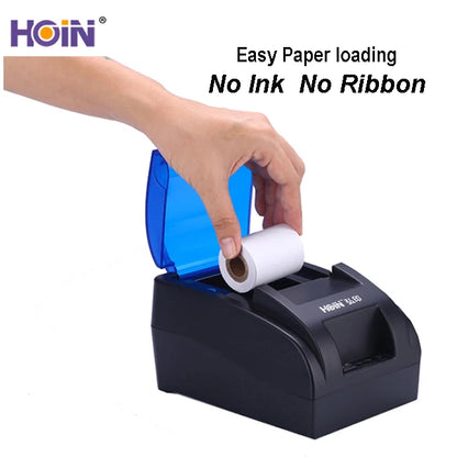 Hoin 58mm Thermal Receipt Bill Printer With Bluetooth Interface Thermal Ticket Printer