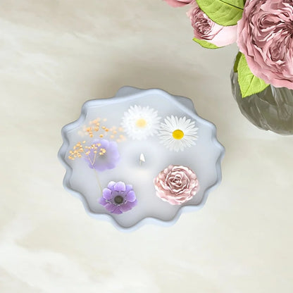 1pc Shell Tray Resin Silicone Mold Heat Resistant Non-Toxic Lace Shell Shaped for DIY Storage Trays/Candle Cups/Flower Pots