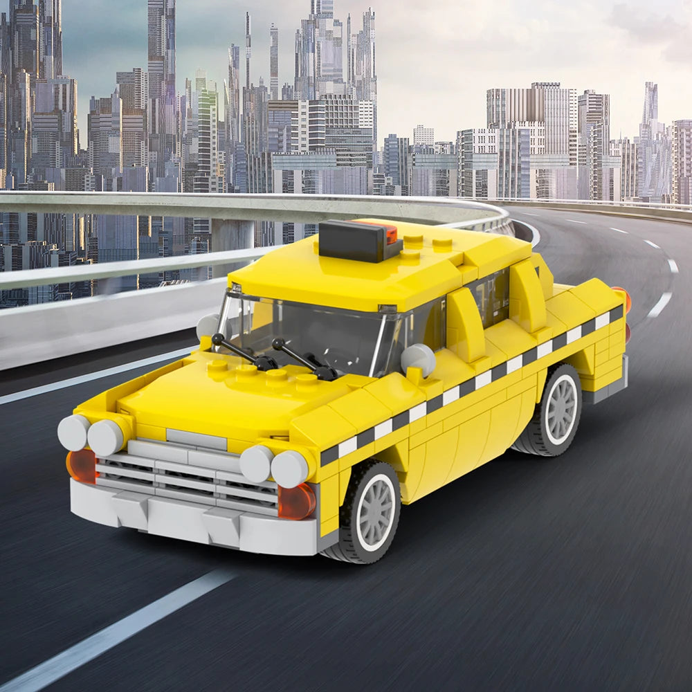 MOC City Toy Car Taxi in New York  Model Plastic Building Block Sets for Kids Toys MOC4150