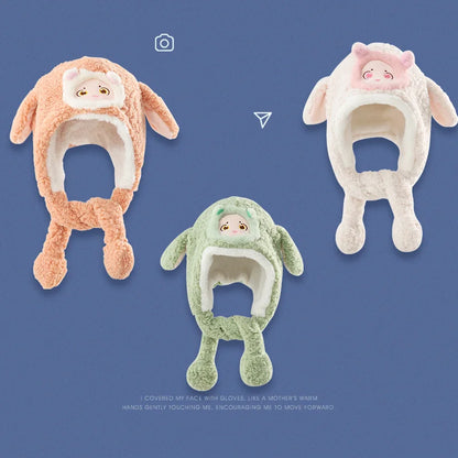 Outdoor Warm Cute Jumpy Ear Winter Hat Kids Hoods Hat