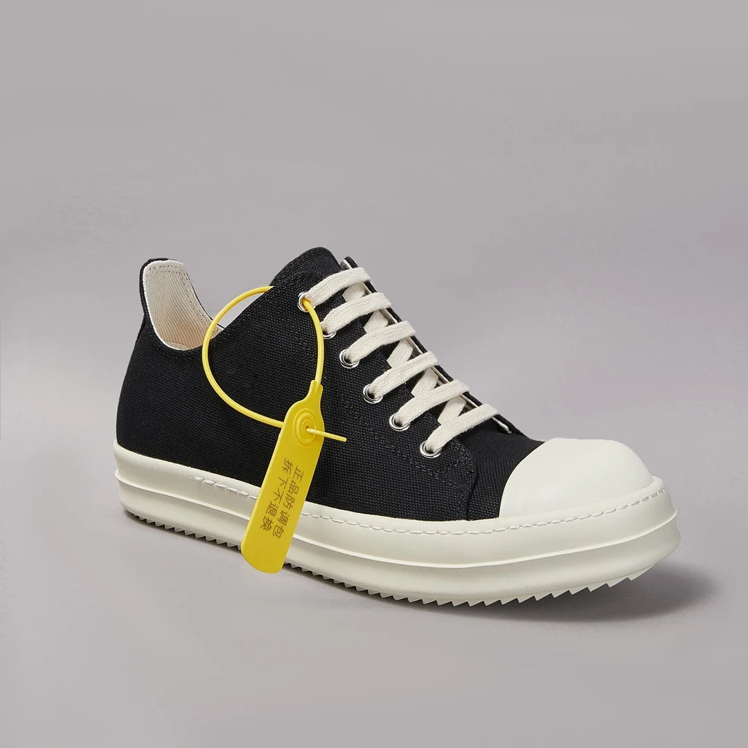 Designer Style Men's Canvas Shoes Couples Retro Low-top Board Shoes Hip Hop Sneakers Black