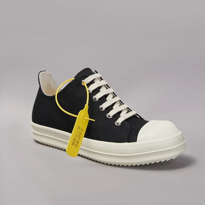 Designer Style Men's Canvas Shoes Couples Retro Low-top Board Shoes Hip Hop Sneakers Black
