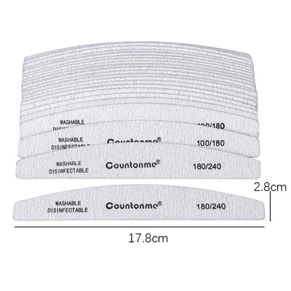 10pcs/Lot Professional Wooden Nail Files 180/240 Buffer 100/180 Grey Boat Wood Sandpaper Block Gel Polisher Sanding Nail Files