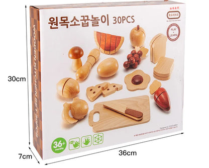 Wooden Pretend Play Kitchen Toy Magnetic Vegetable Fruit Toy  Cutting Cooking Food Toy for Kids