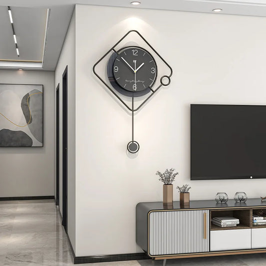 Creative Home Decorative Nordic Metal 3d Modern Minimalist Wall Clock for Living Room Office Shop