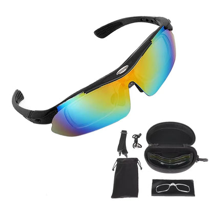 Wholesale Cycling Glasses Polarized Sports Sunglasses with 5/6 Interchangeable Lens for Bike Outdoor Windproof UV400 Protection