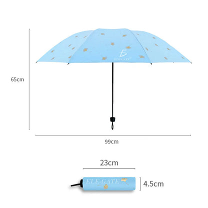 Elegate Folding Umbrella 97cm Nylon Manual Open Anti UV Minimalist Design For Travel Sunny And Rainy Use