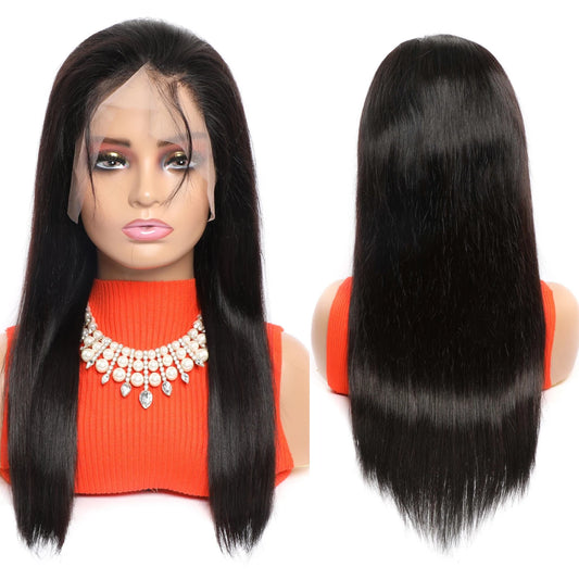 Wholesale 30Inches Bone Straight Human Hair Wig for Glueless Soft Shiny Natural Color 13X4Swiss Lace Front Raw Vietnamese Virgin