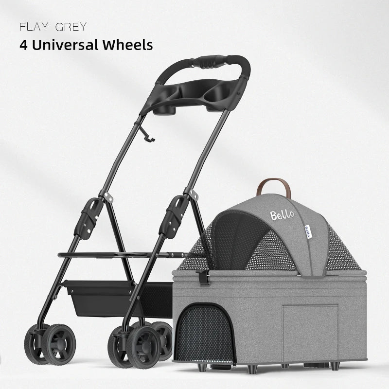(Ready to Ship) Manufacture 4 Universal Wheels Cheap Convenient Pet Stroller for Puppy and Kitty Outdoor Walking Trolley