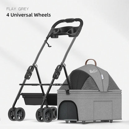 (Ready to Ship) Manufacture 4 Universal Wheels Cheap Convenient Pet Stroller for Puppy and Kitty Outdoor Walking Trolley