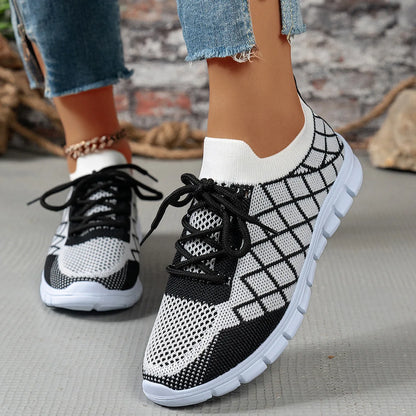 2026 NEW KJ Women's Sneakers Breathable Mesh Casual Sports Shoes New Thick Sole Travel Shoes with Cushioning Lightweight