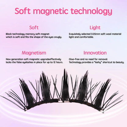 Magnetic Lashes Set Complete Natural Look Hypoallergenic Reusable Magnetic Eyeliner