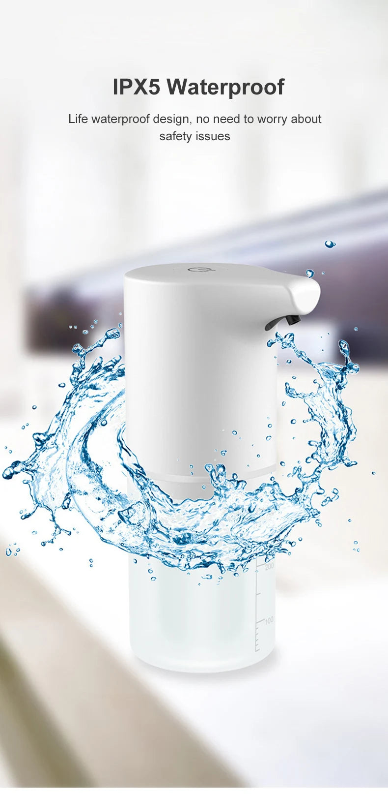 Touchless Automatic Soap Foam Dispenser USB Rechargeable Liquid Foam Hand Washer Machine Bathroom Infrared Sensor Soap Dispenser