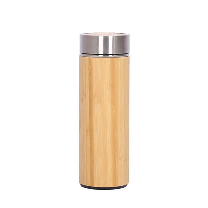 Eco Friendly Vacuum Insulated Travel Mug Coffee Mug 18/8 Stainless Steel Double Wall Bamboo Stainless Steel+bamboo Mugs with Lid