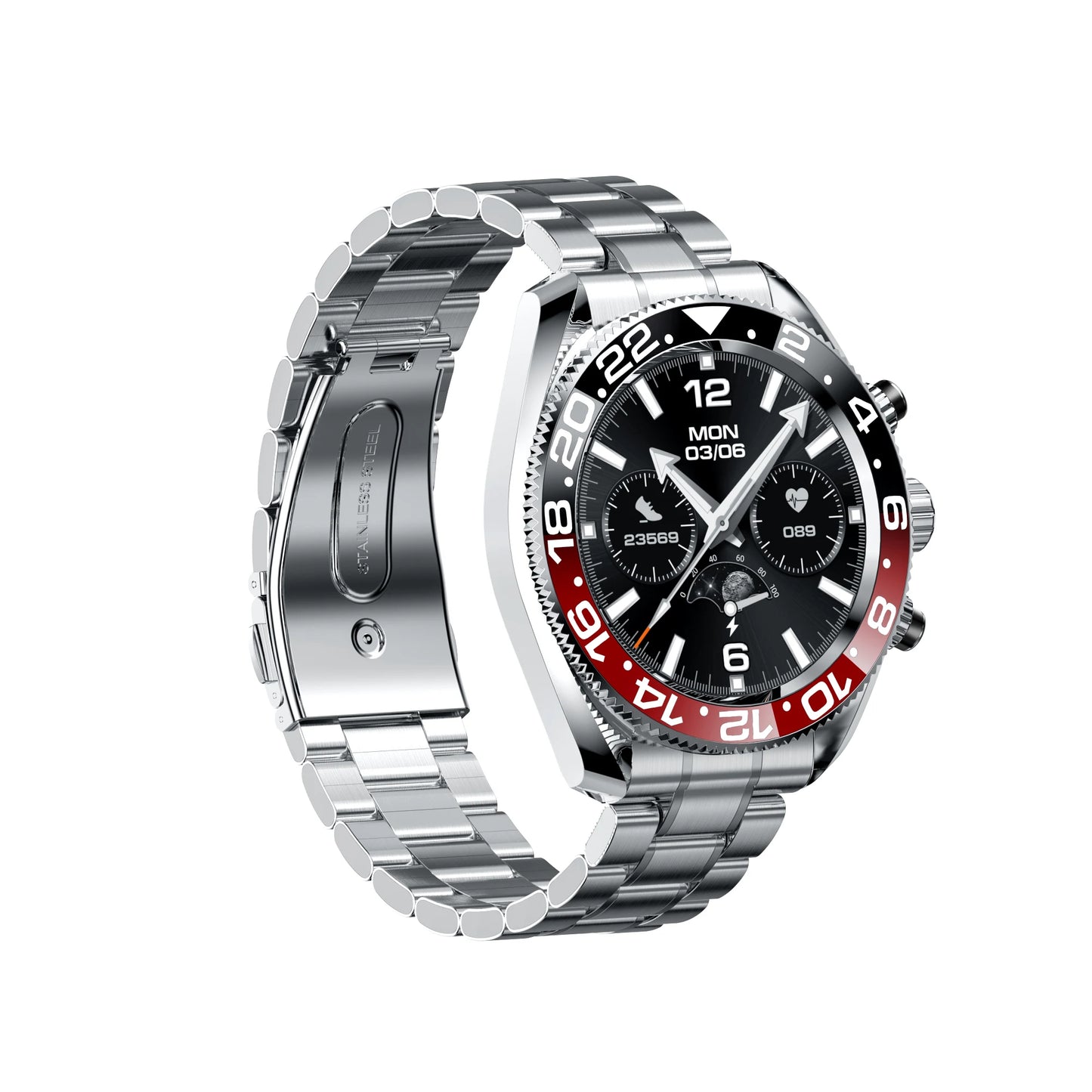 New Products Smartwatch AW35 2024 Round Screen Metal Band Ip67 Waterproof BT Call Heart Rate Sport Business for Men