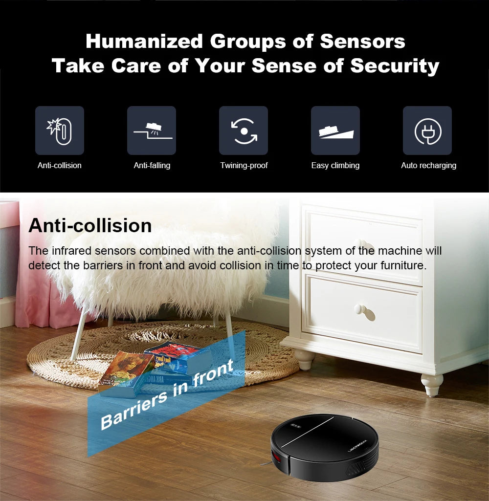 Liectroux M7S Robot Vacuum Cleaner,Smart Dynamic Navigation,4000Pa,Wet Mop,WiFi,Silent,Work with Alexa & Google Home