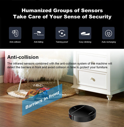 Liectroux M7S Robot Vacuum Cleaner,Smart Dynamic Navigation,4000Pa,Wet Mop,WiFi,Silent,Work with Alexa & Google Home