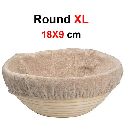 UPORS Rattan Bread Proofing Basket Natural Oval Rattan Wicker Dough Fermentation Sourdough Banneton Bread Basket for Baking