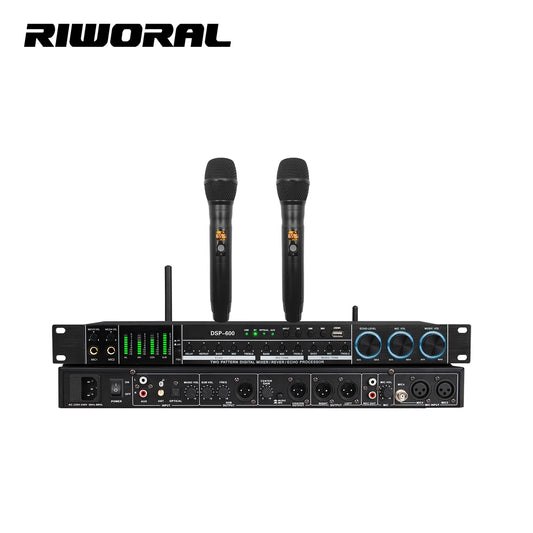 Professionelles DSP-600 Audio-Soundgerät mit Anti-Pfeifgeräusch-Hallfunktion, USB- und Bluetooth-Frontend sowie digitalen Hall-Effekten – Verkaufsschlager