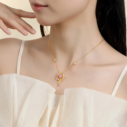 Brilliant Fireworks Necklace for Women, S925 Sterling Silver, Exudes a Niche Charm and a Sense of High-end Enamel Luminescent