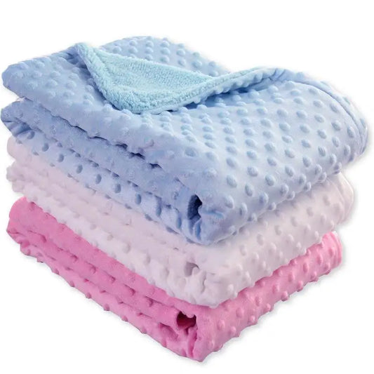 Wholesale 30X40inch Polyester Minky Dot Baby Blanket for Baby Sublimation Fleece Blanket  Minky Dot Baby Blanket