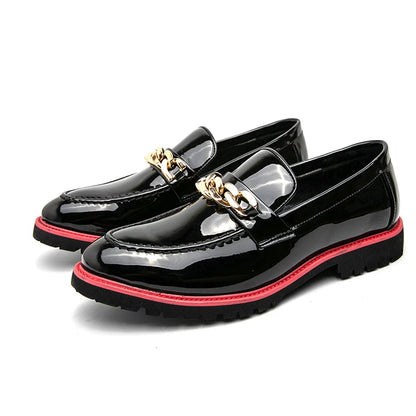 Size 47 48 Fashion Design Black Upper Casual Men Wedding Footwear Dress Shoes Loafers