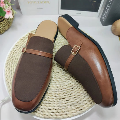 Size 38-48 Fashion Design Comfortable Summer Backless Dress Shoes Men Mules Casual Home Slippers