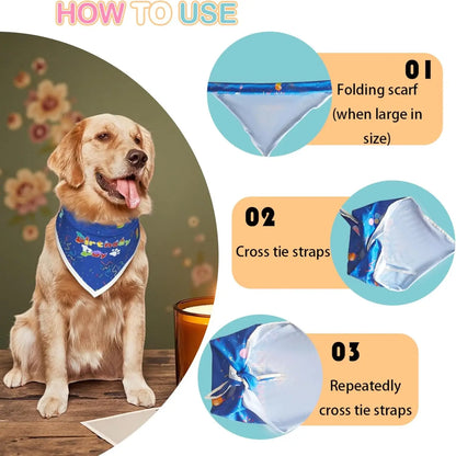 Blue Reflective Birthday Dog Bandanas for Boys Pet Party Decorations Large Dogs