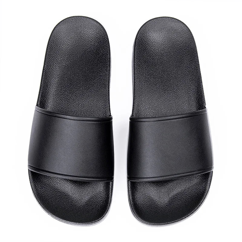 Custom Logo Anti-Slip Winter Spring Beach Slides with Open Toe Screen Printing PVC Embossed Mens' Slipper Footwear