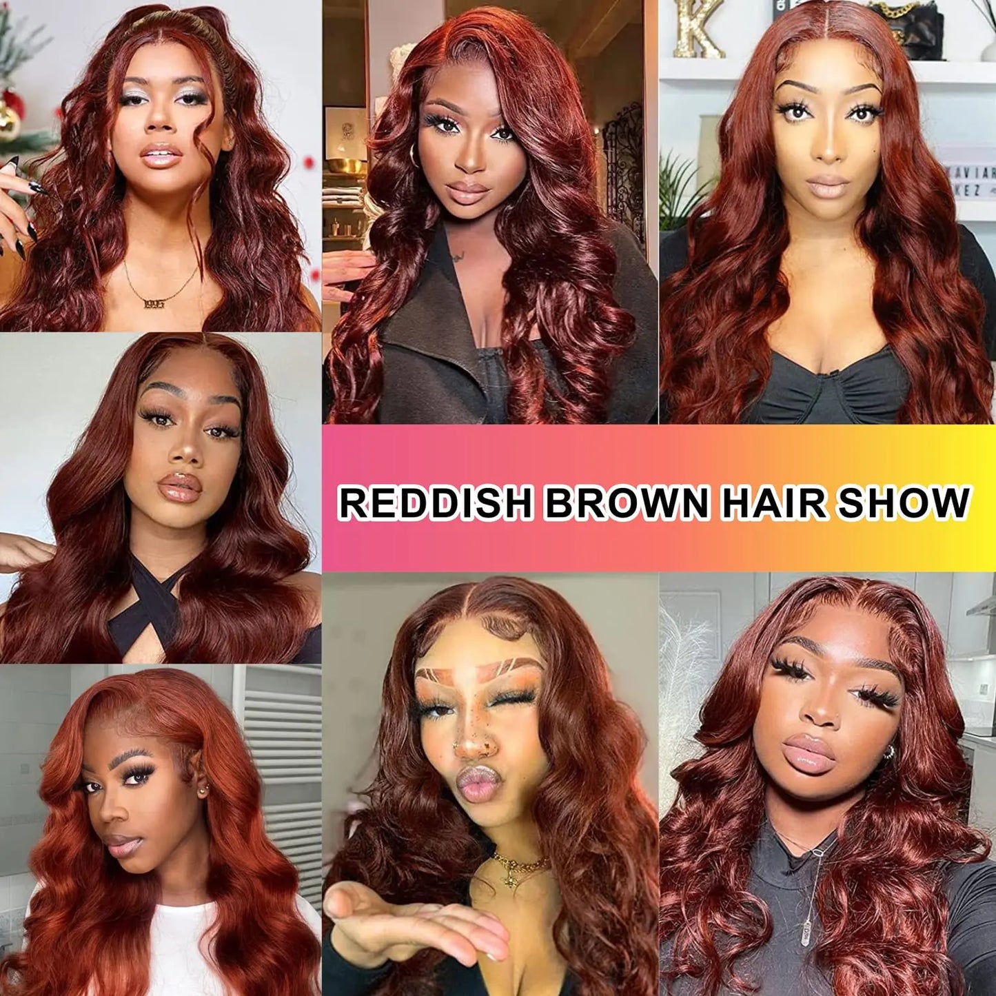 Pre Plucked Raw Brazilian ReddishBrown Body Wave 13x4 HD Glueless Lace Front Wig Human Hair Lace Frontal Wigs for Black Women