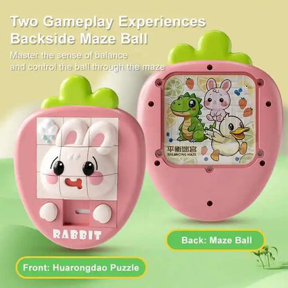 OEM Educational Handheld Game Console 3D Huarong Road Fun Puzzle Toys 2 in 1 Maze Game Unisex Plastic Toy