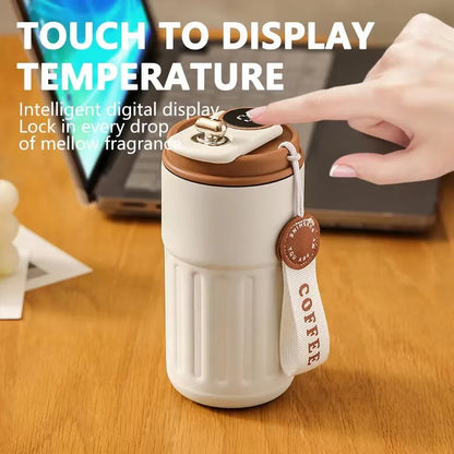 Portable Cups Temperature Display OEM ODM Logo Insulated Stainless Steel Thermos Vacuum Tumbler Coffee Smart Water Cup Mug
