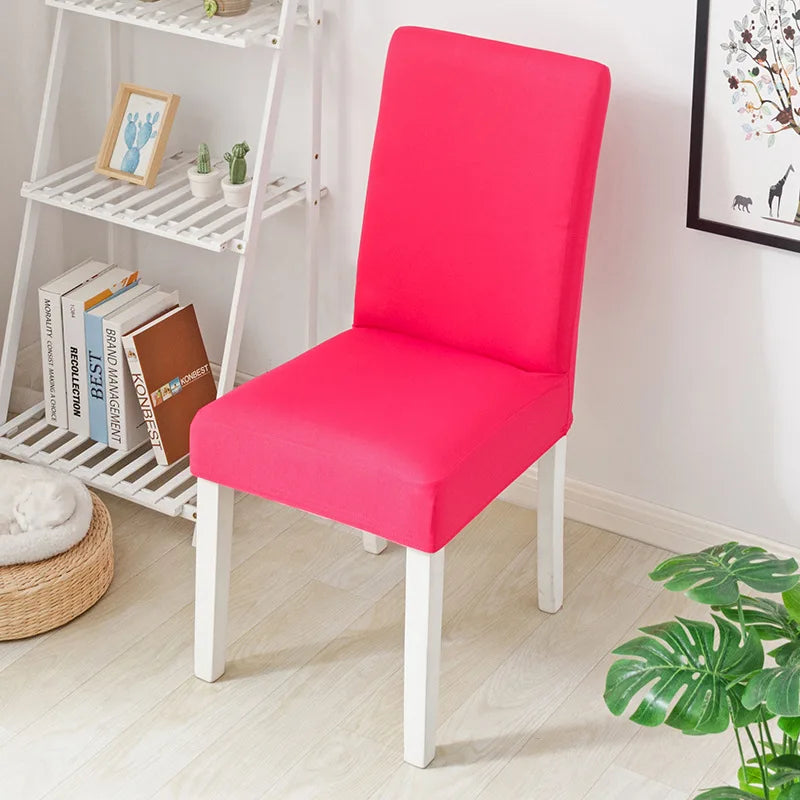 Simple Modern Household Dining Chair Slipcover Half-Pack Stretch Polyester Cover Wear-Resistant and Dustproof