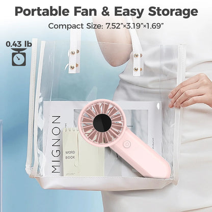Outdoor Sports Handheld Fan with Power Bank, 3000mAh 5 Speed Strong Wind Cooling Fan for Hiking