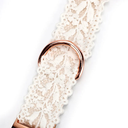 UFBemo Fashion Flowers Girl Dog Lace Dog Collar and Leash Lace Flower High- End Dog Pet Collar With Matched Leash Set