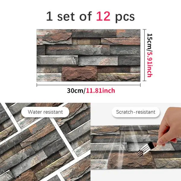 Dark Brown Marble Geometric Peel Stick Wallpaper PVC Self-Adhesive Waterproof Easy Installation Kitchen Bathroom Backsplash 5+