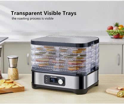 BioloMix BPA FREE 5 Trays Food Dryer Dehydrator with Digital Timer and Temperature Control for Fruit Vegetable Meat Beef Jerky